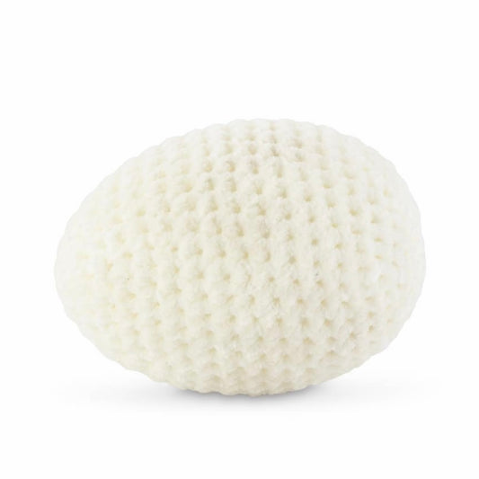 White Crochet Easter Egg, 4.25 in.
