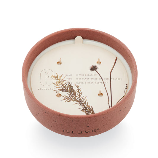 Citrus Cedarleaf Outdoor Citronella Candle in Ceramic Bowl