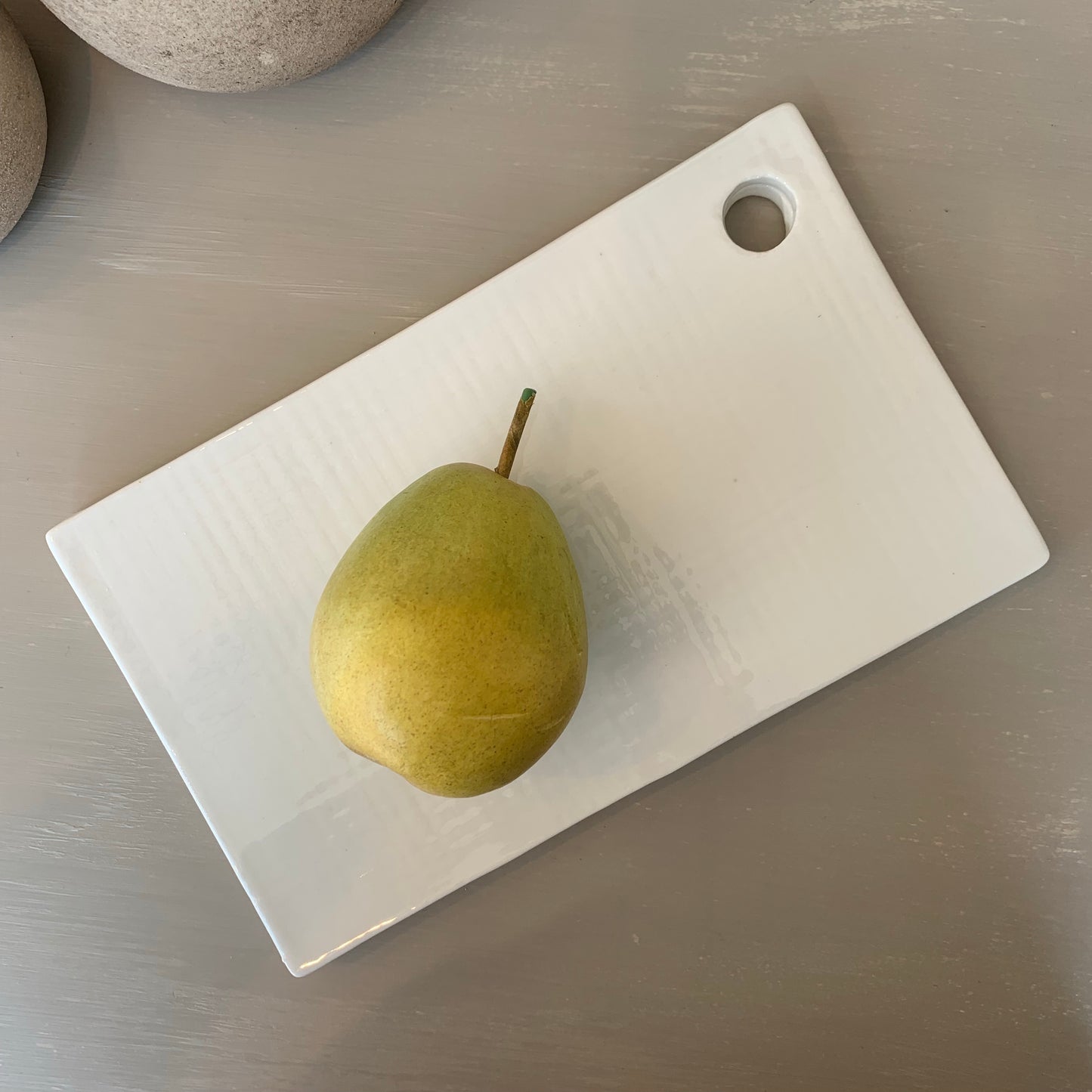 Rectangular Embossed Ceramic Cheese Board