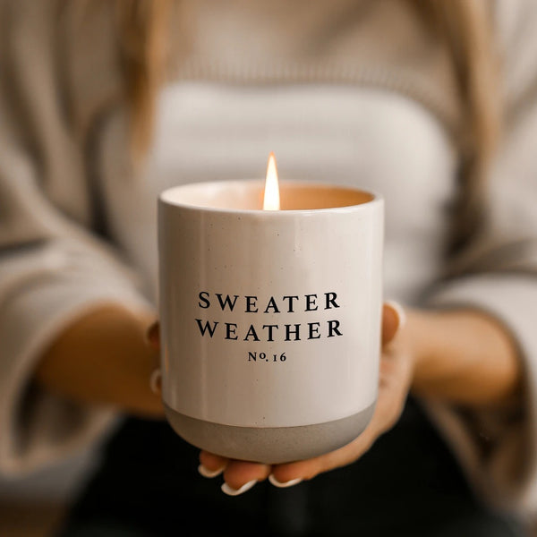 Sweater Weather Stoneware Jar Candle, 12 oz. Soy