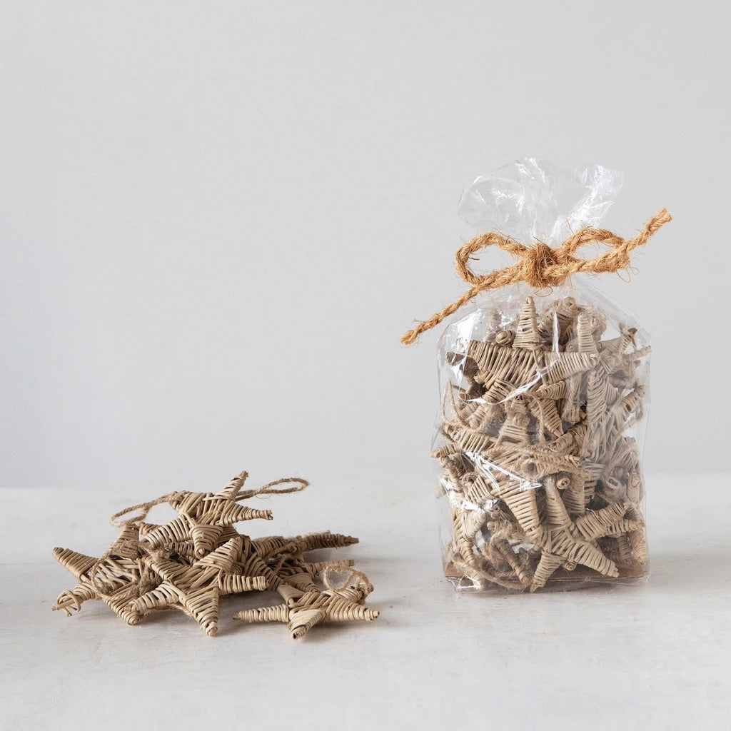 Hand Woven Star Ornaments in Bag