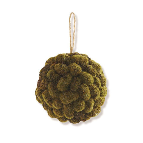 Mossy Mini Pinecone Ball Ornament, 4 Inch