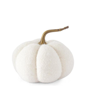 Fuzzy White Knit Pumpkin, 6.5 in.H