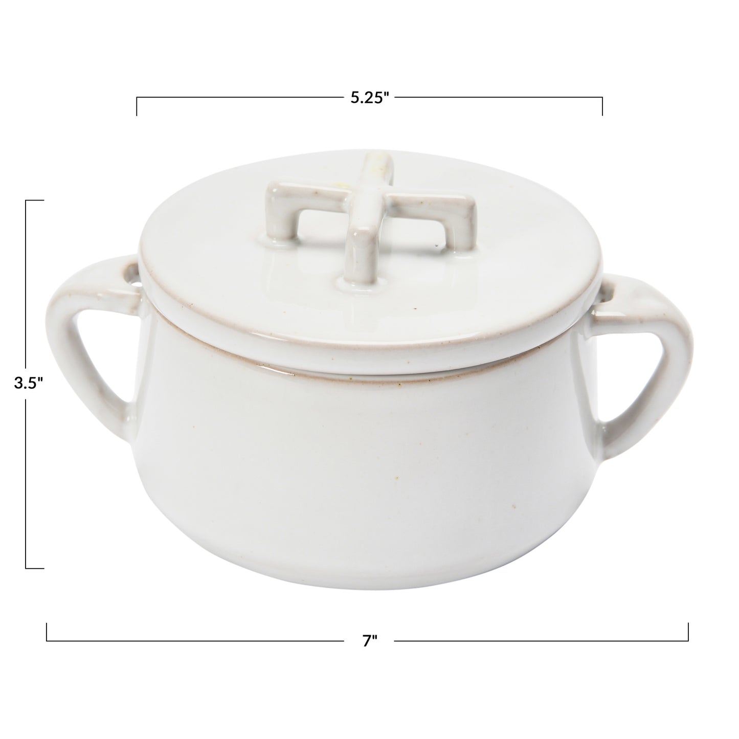 White Mini stoneware baking dish with lid 