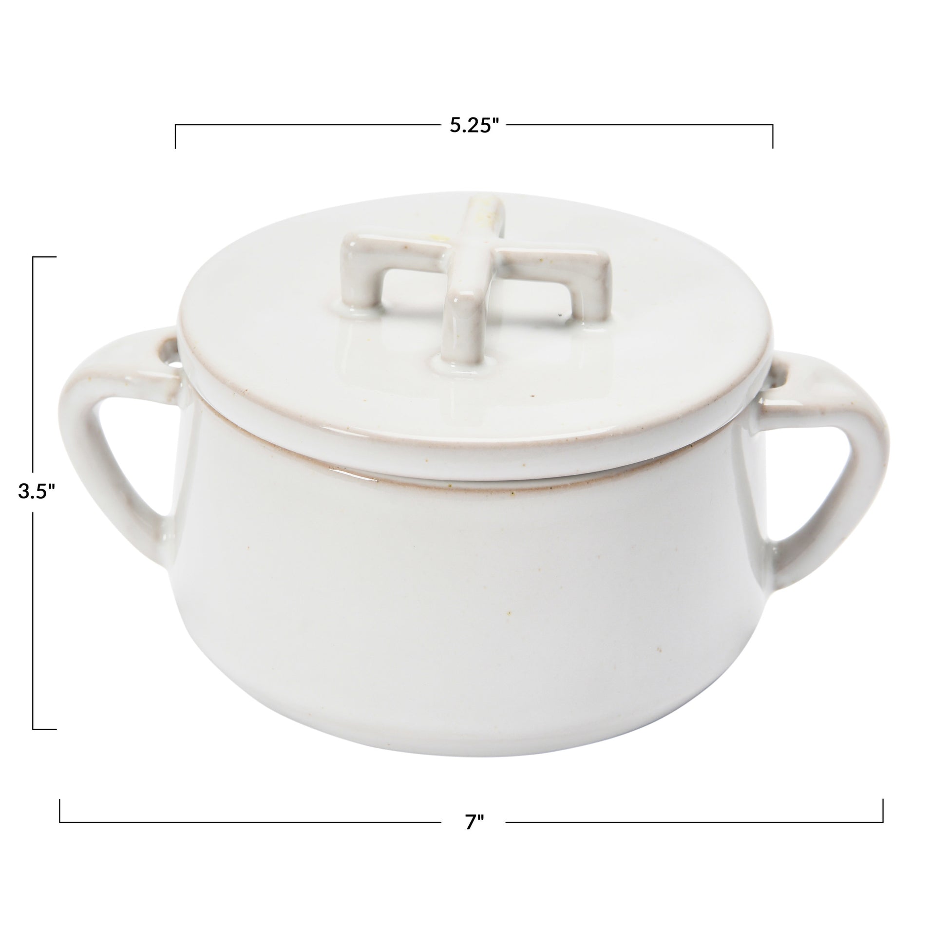 White Mini stoneware baking dish with lid 