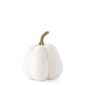 Small White Fuzzy Knit Gourd , 5.5 in.H