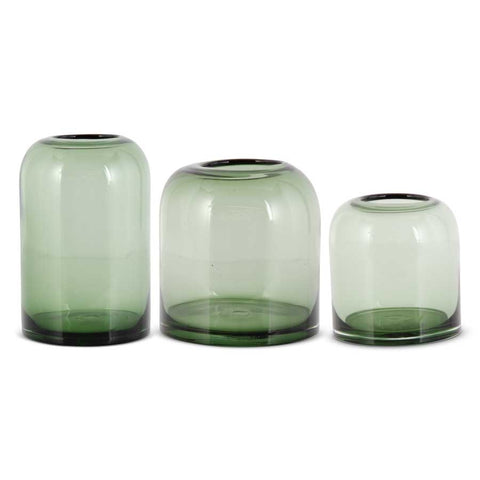 Green Transparent Glass Vases